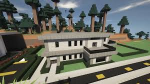 This modern mansion features a pool and a helipad. Modern Grey Black Contemporary Home Property Schematic Modern House 1 Minecraft Map