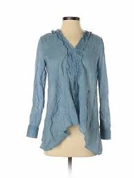 Sundance Channel Women Blue Long Sleeve Blouse Sm Petite Ebay
