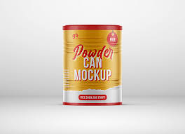 Download Free Metallic Powder Tin Can Mockup Psd Good Mockups