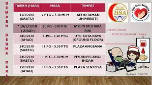 Ini adalah perlu dalam meningkatkan kesedaran umum keperluan untuk menderma darah. Hai Semua Terima Kasih Atas Jadual Kempen Derma Darah Johor Bahru Facebook