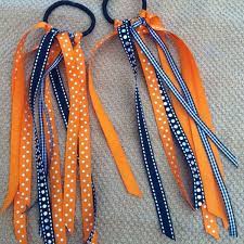Hair Ties For Firecrackers Girls Softball Team Made Them A Little Thin Not As Full Compared To The Ones I Hair Ribbons Diy Hair Ties Diy Softball Hairstyles