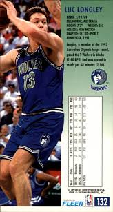 7 ft 2 in (2.18 m) listed weight: 1993 94 Jam Session 132 Luc Longley Nm Mt