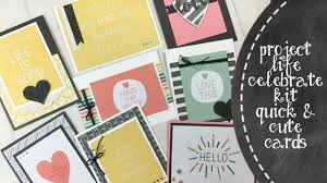 Make greeting cards for free in minutes. Quick Cute Cards Made With Project Life Cards Youtube