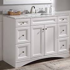 The gorgeous 48 inch bathroom vanity with top and sink with the sleek look that works well both for a modern or classic bathroom. Amazon Com 48 Single Bathroom Vanity Bathroom Vanity With Marble Top And Round Sink 48 Inches White Kitchen Dining