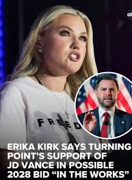 🚨BREAKING: Erika Kirk reveals Turning Point's coordinated effort to back  JD Vance in 2028 is already “in the works.”