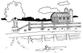How To Draw A Barn And Pond In 5 Steps Barn Art Landscape Drawings Drawings