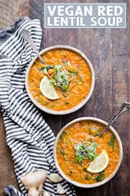 Vegan Red Lentil Soup Gluten Free Easy To Make Recipe Red Lentil Soup Lentil Soup Red Lentil