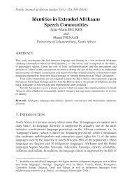 Leave a blank line and mention the date. Pdf Identities In Extended Afrikaans Speech Communities