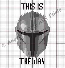 The Mandalorian Printable Cross Stitch Pattern Digital Etsy Cross Stitch Stitch Patterns Cross Stitch Funny
