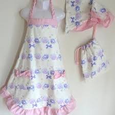 シェルパールで人魚姫 130 140 エプロン3点セット 子供エプロン エプロン キッズエプロン