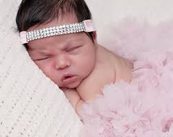 Rhinestone Headband, Rhinestone Bridal Headband, Birthday Headband, White  Headband, Rhinestone Flower Girl Headband,baby Rhinestone Headband