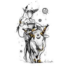 Robcarvalhoart Sagitario X Touro Tatuagem Tattooart Ilustracao Desenho Sign Signos Sagittarius Illustration Drawing Small Hand Tattoos Taurus Art Hand Tattoos