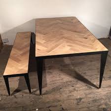 Solid Oak Herringbone Dining Table With By Vampindustries On Etsy Dining Table Timber Dining Table Table
