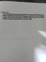 I am doing a simple application of binary sequence detector using fsm.binary.i have already done the synthesis and i have also created the programming file.i just need to design a ucf file and upload the program into the fpga board so as to work.initially i thought of buying spartan 3e board but because. Solved A Four Bit Binary Number Is Represented As A 3a 2a Chegg Com