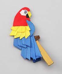 Red Blue Parrot Clip Zulily Ribbon Sculptures Ribbon Hair Bows Ribbon Sculpture