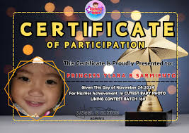 CERTIFICATE OF PARTICIPATION BATCH 168 CONGRATULATIONS KIDS 🥳👏🏆