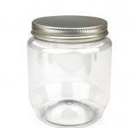 PET plastic jar Creme 370 ml 13 oz clear with aluminium screw lid with EPE insert