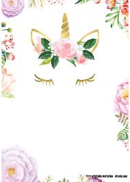Unicorn Birthday Invitation Card Template Free Free Printable Floral Unicorn Invitation Templates Drevio Unicorn Invitations Free Printable Birthday Invitations Unicorn Birthday Invitations