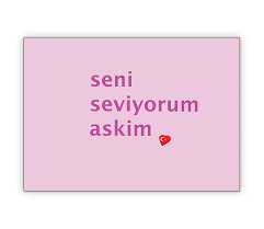 Perfekt zum schreiben auf glückwunschkarten. Turkische Grusskarte Mit Herz Seni Seviyorum Askim Grusskarten Onlineshop 1agrusskarten De