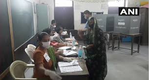 District election officers dispatched election materials along with evms and vvpat machines to the polling staff on monday morning from seven dispatching centres of the district. Voting Underway For Local Bodies Polls In Gujarat