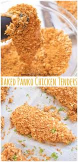 Gluten free breaded chicken breast strips. Baked Panko Chicken Tenders Served From Scratch