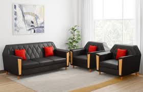 66 l x 32 w x 28 h material : Muffin 3 1 1 Five Seater Sofa Set Black Shoping