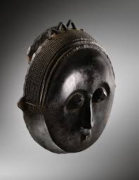 Baule Anglo Ba Moon Mask Ivory Coast Art Exhibition Mask Abstract Geometric Art