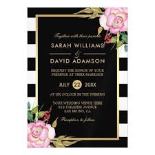 Black And White Stripe Invitation Template Free Black Gold Border Floral Wedding Black Amp White Stripes Magnetic Card Gold Bridal Party Typography Wedding Invitations Wedding Bridal Shower