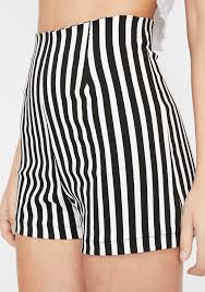 Black And White Striped Shorts High Waist Shorts Stripe Black White Dolls Kill White High Waisted Shorts Striped Shorts Outfit Striped Shorts