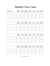 editable chore charts printable monthly chore chart