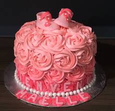 Gateau Bapteme Fille Pink Desserts Rosette Cake Cake
