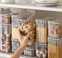Clearance! Food Storage Containers, Kingtowag Food Sealed Jar 450Ml, 4 Size  Single Plastic Storage Jars Vacuum Proof Fresh Storage Kitchen Airtight ...