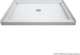 Many size & shape options to fit almost any bathroom! Dreamline Slimline 32 In D X 48 In W X 2 3 4 In H Center Drain Single Threshold Shower Base In White Dlt 1132480 Amazon Com