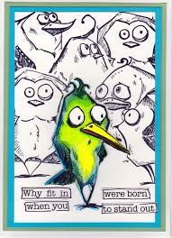 Bird With Crazy Hair Cartoon Tim Holtz Crazy Birds Inspired By Jan Hobbins For Sizzix Tim Holtz Crazy Birds Tim Holtz Crazy Birds Cards Crazy Bird