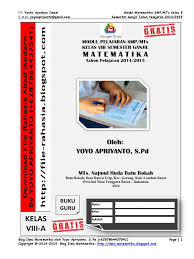Buku siswa kelas 8 smp matematika 2014 bab 6. Modul Matematika Kelas 8 Smp Ganjil V1415 Pdf