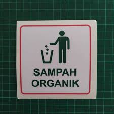 Kedua tulisan direkatkan pada satu sisi kardus. Stiker Tanda Sampah Organik Shopee Indonesia