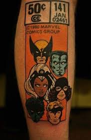 Old School X Men Comic Book Cover Tattoo Picture Comic Book Tattoo Comic Tattoo Marvel Tattoos