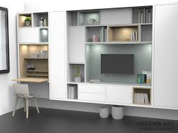 Meuble tv bibliothèque sur mesure. Bibliotheque Sur Mesure Contemporaine Hegenbart