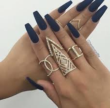 About 0% of these are plastic sheets. Navy Blue Matte Acrylic Nails On We Heart It