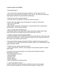 Mengenai hubungan sekolah dengan masyarakat, t.sianipar meninjau dari sudut kepentingan kedua lembaga tersebut, yaitu kepentingan sekolah dan kepentingan masyarakat itu sendiri. Doc Contoh Latihan Soal Msdm Aby Sayma Maulana Academia Edu