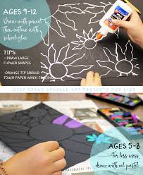 Chalk Flowers Art Project 2 Ways Deep Space Sparkle Elementary Art Projects Homeschool Art Kids Art Projects
