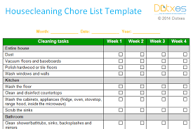 House Chores List Template Lamasa Jasonkellyphoto Co