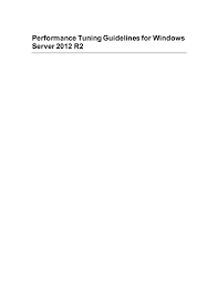 Performance Tuning Guidelines For Windows Manualzz Com
