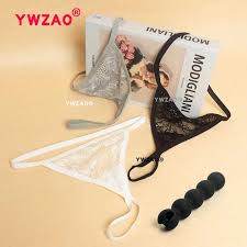 YWZAO Womens Panties Strap On Underwear Thongs with Anal Plug