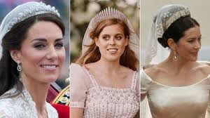 The bride looked absolutely beautiful in a custom made givenchy gown complete with an intricate veil while prince harry wore the. Royal Wedding Tiaras In History Princess Beatrice Queen Elizabeth Princess Mary Kate Middleton And Meghan Markle Royal Jewels Guide