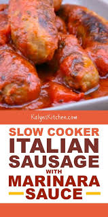 Slow Cooker Italian Sausage With Marinara Sauce Kalyn S Kitchen Recipe Slow Cooker Sausage Recipes Italian Sausage Recipes Crockpot Italian Sausage