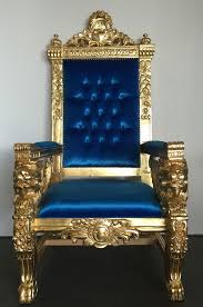 Hollywood Regency Royal Blue Gold Xl Lion Head King Chair Gothic Queen Throne King Chair Chair Design Luxury Furniture