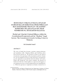 Dikendalikan oleh mahkamah syariah yg terdiri daripada: Pdf Hudud Dan Undang Undang Jenayah Syariah Dalam Kerangka Perlembagaan Dan Sistem Perundangan Dualisme Komitmen Pelaksanaan Ke Arah Membendung Jenayah Di Malaysia Jurnal Syariah Um And Siti Zubaidah Ismail Academia Edu
