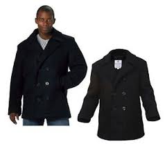 Details About Wool Us Navy Type Mens Coat Pea Coat Black By Rothco All Sizes From Xs To 5xl