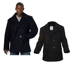 details about wool us navy type mens coat pea coat black by rothco all sizes from xs to 5xl